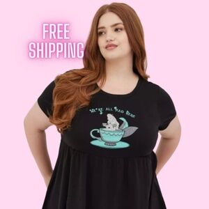 Torrid Alice in Wonderland Babydoll Top – Black – Size 6
